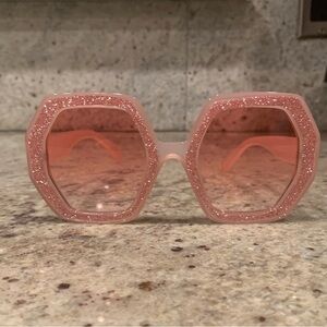 Chic Pink Glitter Sunglasses